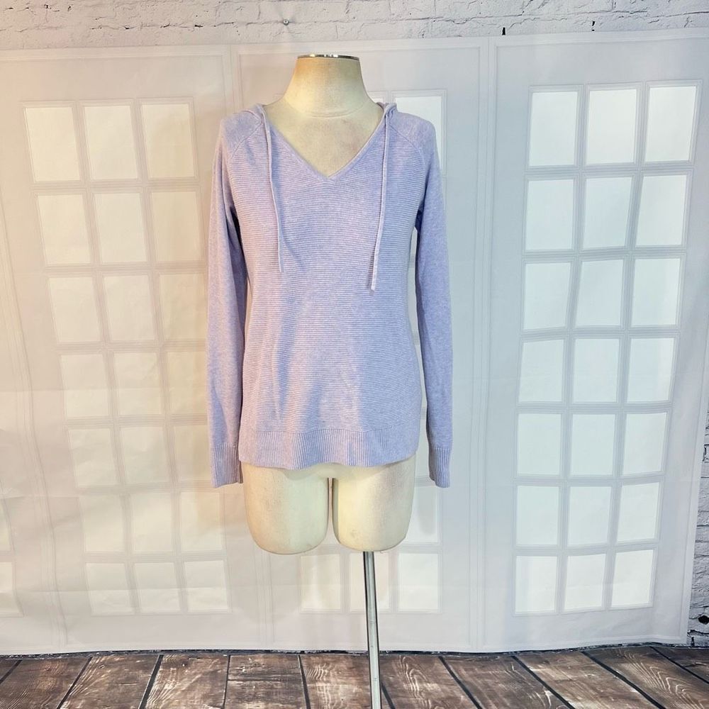 CALIA by Carrie Underwood Lilac V‑Neck Hoodie Sweater